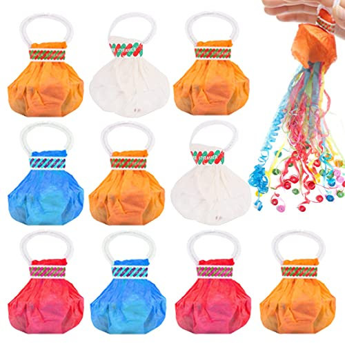 GYORI 10 Pack Homezo Stelle Filanti Senza Disordine, Stelle Filanti da Lanciare a Mano, Stelle Filanti Pop out Senza Disordine, per La Laurea di Compleanno (Multicolore)