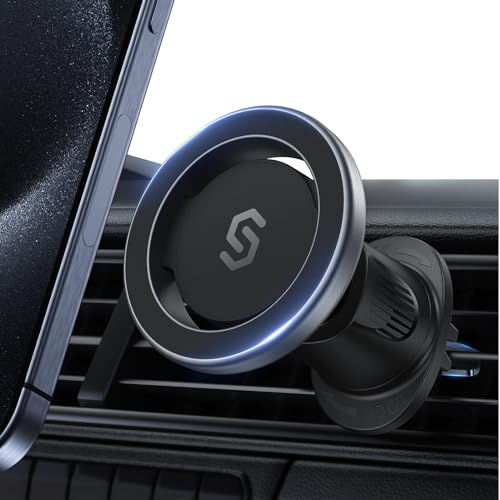 SYNCWIRE MagSafe Car Mount, Flexible Rotation Magnetic Phone Holder for Vent, Hands Free Universal Compatible with iPhone 15 Pro Max Plus 14 13 12 MagSafe Case
