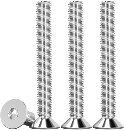 Drenky Viti Testa Svasata M6 X 45mm Viti A Testa Svasata con Esagono Incassato Viti M6 Argento in Acciaio Inox A2 V2A Antiruggine DIN 7991 / ISO 10642 Filettatura Completa, 25 Pezzi