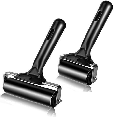YSDMY Gummiwalze 2 Stück Gummi Brayer Schwarz Hartgummiwalze 6cm/10cm Brayer Roller für Linoldruck, Blockdruck,Farbblock,Stempeln,Kunsthandwerk