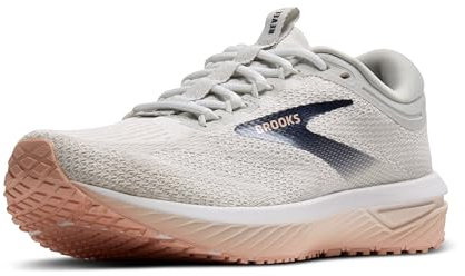 BROOKS Damen Revel 7 Sneaker, Oyster/White/Tropical Peach, 40.5 EU