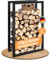 BLACK OAK Jack - Estantería para leña (100 x 60 x 25 cm, para interior y exterior, hasta 400 kg, estructura de acero con recubrimiento en polvo, inoxidable, para leña