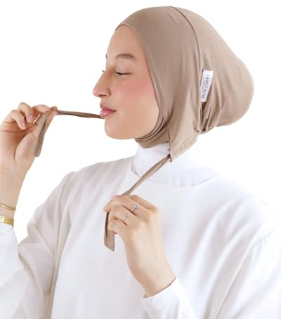 Cappello sotto Hijab Anti-Slip Jersey in fibra di bambù naturale traspirante e ipoallergenico per donna musulmana velata SH-7, grigio, Taglia unica