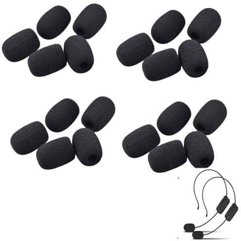 Armastuse 20 coperture in schiuma per microfono e cuffie, protezione antivento per microfono, mini protezione antivento in schiuma(nero)