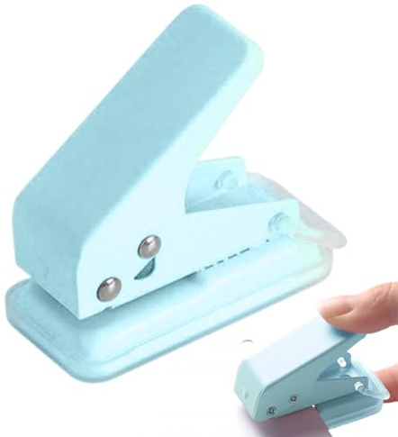 Enhåls perforator | Bärbar metallstans med mjukt handtag - slitstarkt perforeringsverktyg för scrapbooking, fotoalbum, hantverk, kläder, gratulationskort, broschyrer, kula