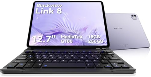 Blackview Link 8 Tablet 13 Zoll,Tablet mit Tastatur und Stift,90Hz Gaming Android 15 Tablets,18GB RAM+256GB ROM,MediaTek G100 Gemini AI/PC Modus/2K+ FHD/8400mAh/Widevine L1/Face ID/16MP+13MP/GPS