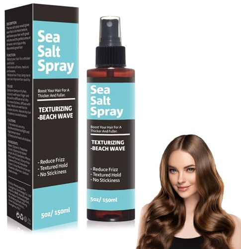 150 ml Spray Al Sale Marino, Sea Salt Spray, Premium Sale Marino Capelli per Capelli Folti & Texture Stabile, Spruzzo Al Sale Marino per Capelli