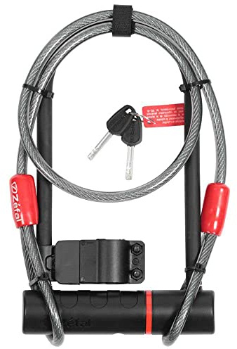 Zéfal K-TRAZ U11 Cable Antivol en U + Cable vélo/scooter-120 cm Mixte Adulte, Noir