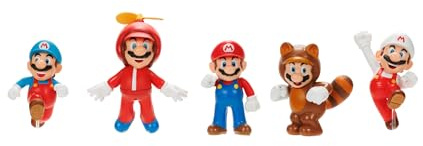Super Mario Nintendo Figures Set of 5 Only Mario, 6.5 cm