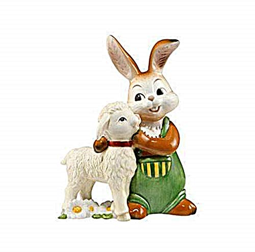 Goebel Ostern Figur Osterhase, Porzellan, Mehrfarbig, 10.5x6x13 cm