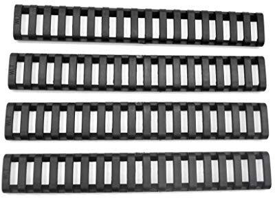Trirock 4-pack Black Heat Resistant Rifle Handguard Protector Rubber Ladder Rail Cover Fits Weaver Picatinny rail