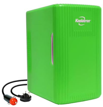 Koolatron Retro Mini Fridge For Bedrooms 12V Portable Cooler Warmer Refrigerator 6L Small 8 Can Table Top Quiet Mini Fridges For Food Drinks Skincare Kids Travel Home Car Green