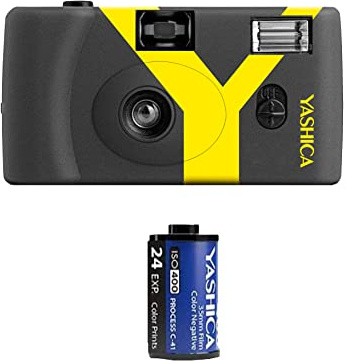 Yashica MF1Y grigio 35mm set di fotocamere (fotocamera + inserire pellicola + batteria + cinghia) una macchina fotografica ricaricabile SOSTENIBILE usa e getta