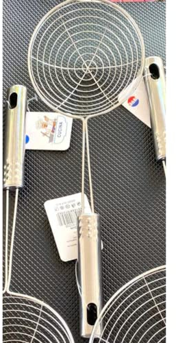 Pala Fritto Colino Per Frittura Mestolo A Rete In Acciaio Inossidabile 10 Cm, 12 Cm E 18 Cm (10 cm)