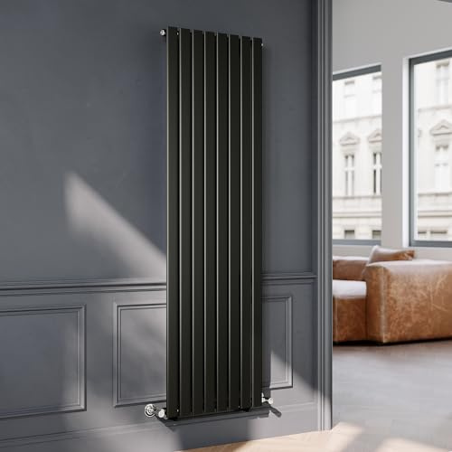 ELEGANT 1800 x 544mm Black Vertical Designer Radiator Flat Panel Single Panel Modern Central Heating Rad