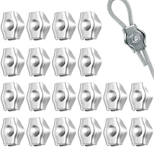 WUSJCOF 10pcs I Morsetti per funi Metalliche in Acciaio Inossidabile Sono Adatti per funi Metalliche e vengono utilizzati per Fissare funi Metalliche e funi portacavi