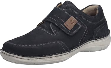 Josef Seibel New Anvers 83, scarpe da uomo in velcro, larghezza K (extra larga), plantare intercambiabile, Blu scuro, 49 EU X-Larga