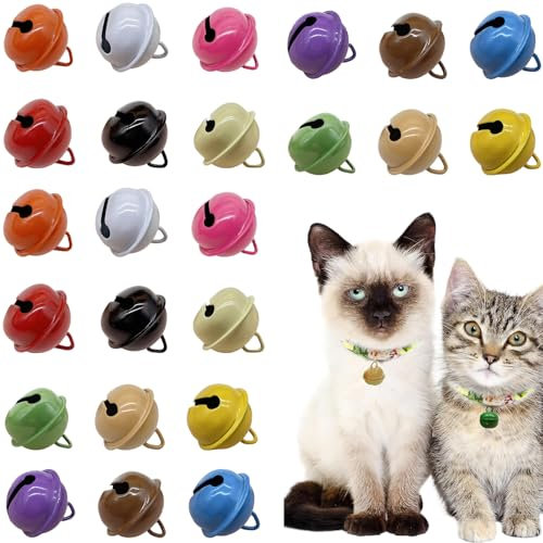 24 Stück Glöckchen Zum Basteln,Glöckchen,Kleine Glöckchen Zum Basteln,Glöckchen Metallglöckchen,Bunt Kleine Glöckchen Mit Öse,22mm Glocken Für Handwerk, Schmuck, Festival Dekoration, Haustier Glocken