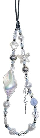BelleVive Pulsera de cámara de Perlas, Encantador Digital para cámara, Colgante, Charms para móvil, Correa, Correa Anti pérdida, Cadena de cámara de Perlas para Bolso de móvil, Llavero, Negro