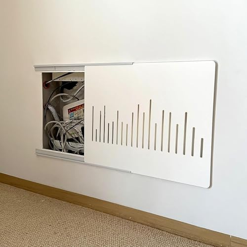 Xiao Ren Copri Quadro Elettrico Copertura Scorrevole per Quadro Elettrico con Guida Autoadesiva Copertura Decorativa per Scatola del Contatore Elettrico Extra Sottile Copertura,13,45x35cm