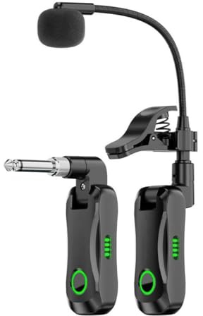 Ubric micrófono inalámbrico para instrumentos musicales, transmisor inalámbrico para guitarra, calidad de sonido de alta resolución, baja latencia, sin interferencias