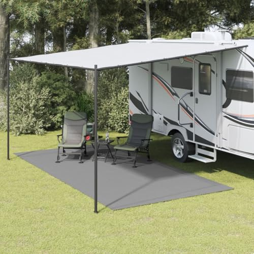 Kaloriko Alfombra para tienda de campaña, 5 x 2,5 m, de poliéster con revestimiento de espuma de PVC, base antideslizante para camping, exterior, festival, vivac, protección contra el viento y la