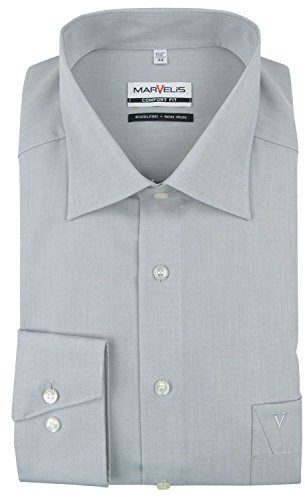 Marvelis Comfort Fit skjorta långärmad New Kent krage enfärgad
