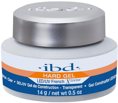 IBD Hard Gel - LED/UV French Xtreme Clear, Pack of 1 (1 x 14 g) - Made in USA - Premium Builder Gel for Gel Nails