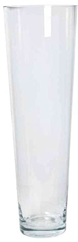 INNA-Glas Bodenvase ERIC, Trichter - rund, klar, 70cm, Ø 22,5cm - Konische Vase - Glasvase