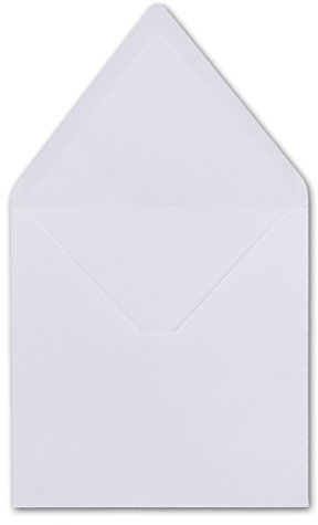 50 Quadratische Briefumschläge Weiß 12,5 x 12,5 cm 120 g/m² Nassklebung Kuverts ohne Fenster ideal für Weihnachten, Einladungen oder zur Aufbewahrung von CD/DVD/Blue-Ray