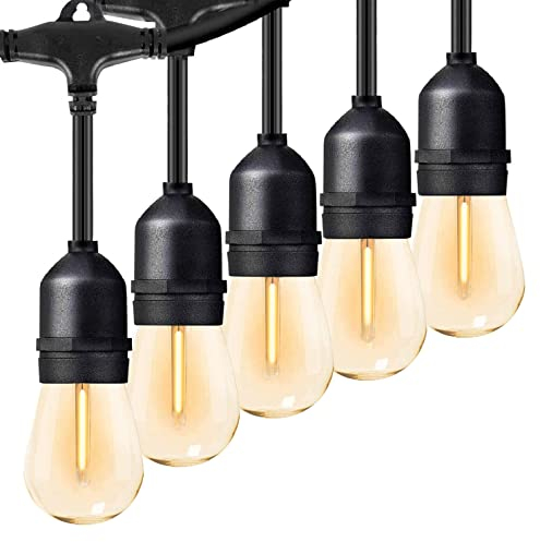 ZOTOYI S14 Guirnalda Luces Exterior 15m, Guirnaldas Exterior LED con 15+1 Bombillas Inastillables, Conectable IP65 Impermeable Cadena de Luces para Terraza Jardín Trasero Cafe Fiesta Boda, 2700K