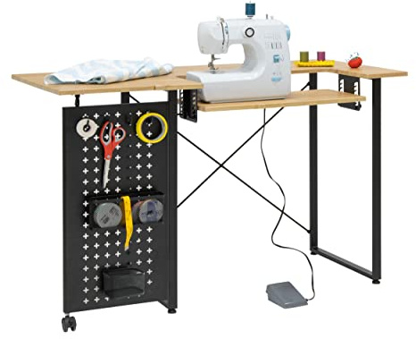 Pivot Sewing Table with Swingout Storage Panel
