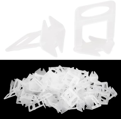 AKOLAFE 500 Piezas Niveladores de Piso y azulejos de 1,5mm Niveladores de Azulejos Cuñas Niveladoras Suelo Blancas Cuñas Niveladoras Reutilizables Clips de espaciadores de nivelación de Azulejos