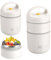 Miiepls Müslibecher to go 680ml Joghurtbecher, Doppelschicht Auslaufsicherer Müsli to go Becher Joghurtbecher Thermo Lunchbox mit Löffel Bento-Tasche Thermogefäß für Arbeit Schule Picknick