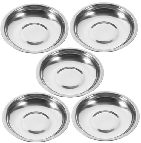 COLLBATH Lot de 5 bols ronds en acier inoxydable pour sauces, épices et collations, fêtes, fêtes de famille et restaurants, empilables et faciles à nettoyer