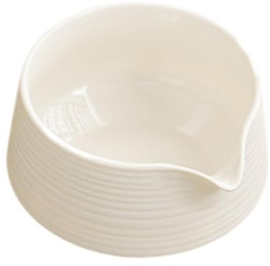 perfk Matcha Bowl, Tableware for Whisking, with Spout, Porcelain Tea Bowl Chawan for Kitchen Matcha Latte Friend Tea Lovers Gift, White