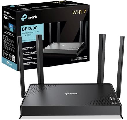 TP-Link Wi-Fi 7 Router Archer BE220, Dual-Band WLAN 3570 Mbps, 5 × Gigabit-Port, USB 3.0, MLO, EasyMesh, VPN, HomeShield, Kindersicherung, 𝐊𝐞𝐢𝐧 𝐃𝐒𝐋-𝐀𝐧𝐬𝐜𝐡𝐥𝐮𝐬𝐬 𝐔𝐧𝐭𝐞𝐫𝐬𝐭𝐮𝐭𝐳𝐭