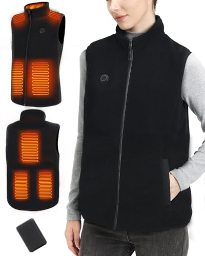 Gilet Riscaldato Donna: Gilet Riscaldante con Batteria 5v 10000mAh - Giubbotto Riscaldato con Controllo Della Temperatura a tre Velocità per il Lavoro all'aperto Lo Sci l'escursionismo il Pendolarismo