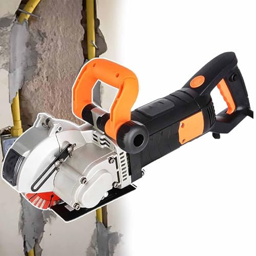 PPLDABNK Rozadora De Pared Eléctrica, Máquina Cortadora De Ranuras De Pared, con Bomba De Agua Y Cuchilla De 133 Mm De Diámetro, Profundidad De Corte Máxima De 41 Mm, Ranura De 90°,Black