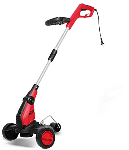 Tagliasiepi 2 in 1, spazzatrice a Spinta con Cavo e 3 Ruote, tagliasiepi Leggero per Giardino, Cortile, 650 W + 20 m di Cavo