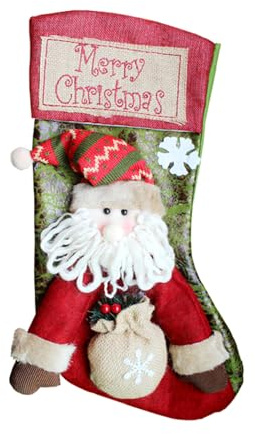 RXXR Christmas Stocking 18 Large Stockings 3D Themed Santa Xmas Character for Family Xmas Decoration Holiday Season Party Decor