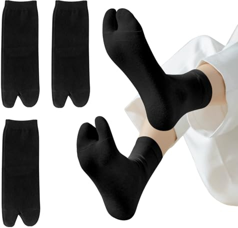 FIYIGO Tabi Chaussettes pour Femme, Japonais Chaussettes Orteil Fendu Coton | Élastique, Doux Respirant, Décontracté, Confortable, pour Chaussures Tabi, Ballerines, Sandales Geta