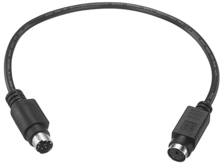 QUARKZMAN 1 fot förlängningskabel för tangentbord och mus PS/2-28 AWG 6-stifts kopparkablar UL2464 hane till hona för tangentbord och mus PS/2 rund, svart