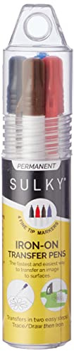 Sulky Iron-On Transfer Pens 4/Pkg-Black, Blue, Brown & Red