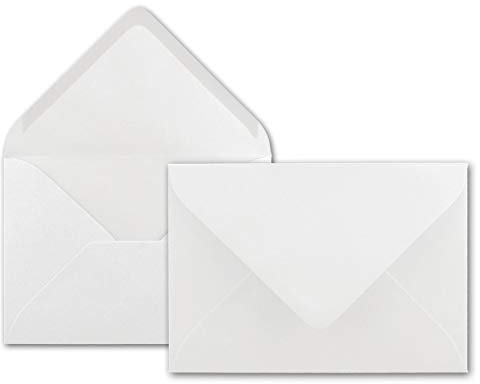 50x Brief-Umschläge in Hochweiss - 80 g/m² - Kuverts in DIN B6 Format 12,5 x 17,6 cm - Nassklebung ohne Fenster