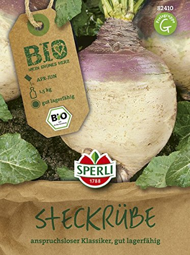 Sperli BIO Steckrüben Samen 82410 – Gemüsesamen für eine anspruchslose Steckrübe mit süßlichem Geschmack und Inhalt für 80 Pflanzen - Saatgut, Gemüsepflanzen