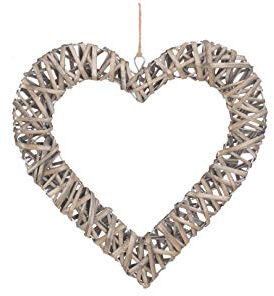 Antiker Weidenkranz, flach, offen, zum Aufhängen, groß