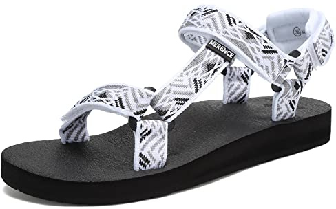 CIOR Women's Sport Sandals Hiking Sandals with Arch Support Yoga Mat Insole Outdoor Light Weight Water Shoes-U120SLX025-white black-40