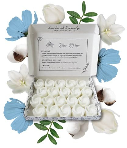 Mixed Fresh Linen + Baby Powder Wax Melts| Strong Scented| 20 Pack| Luxury Gift Set Wax Melts| Over 96 Hrs Burn Time Per Box| Pet Friendly| Eco Friendly| Hand Poured in Staffordshire, UK