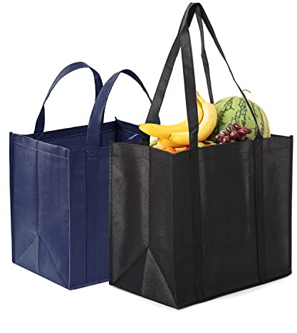 PFLYPF Bolsas de la Compra Reutilizables y Plegables con Asas - Portátiles de Tela No Tejida para Comestibles